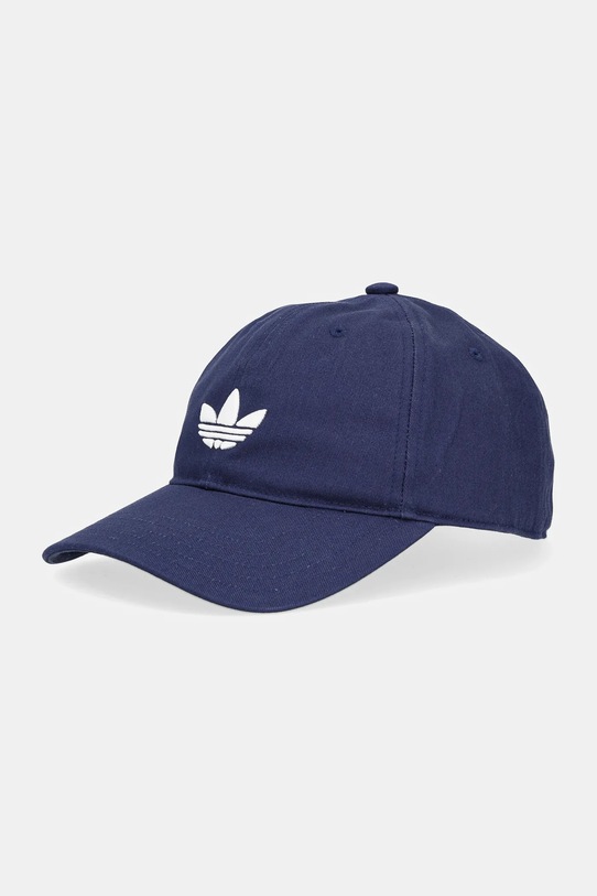 Βαμβακερό καπέλο του μπέιζμπολ adidas Originals απλικέ σκούρο μπλε JV7391