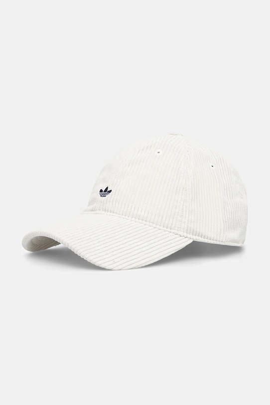 adidas Originals czapka z daszkiem sztruksowa aplikacja biały JW8019