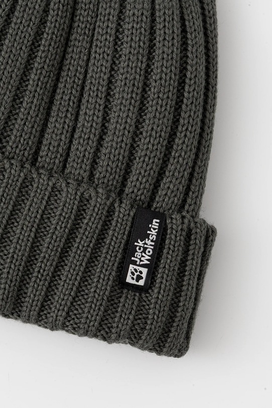 Akcesoria Jack Wolfskin czapka z dodatkiem wełny RIB KNIT 1907122 zielony