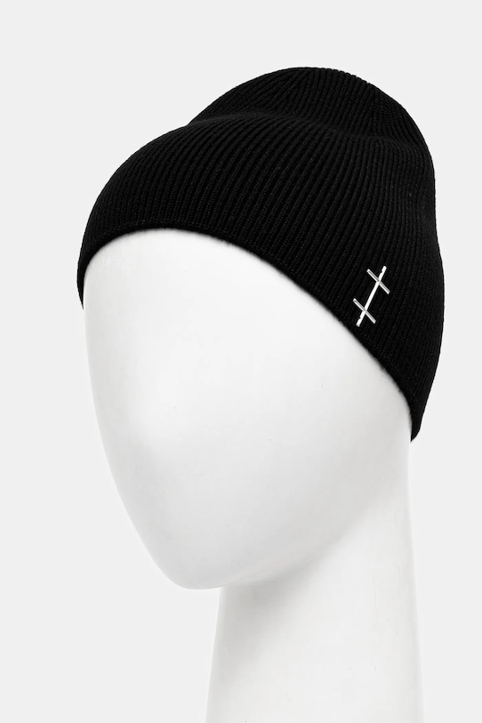 Вълнена шапка Heliot Emil AW25.16.107.BLK01.CO черен AW25