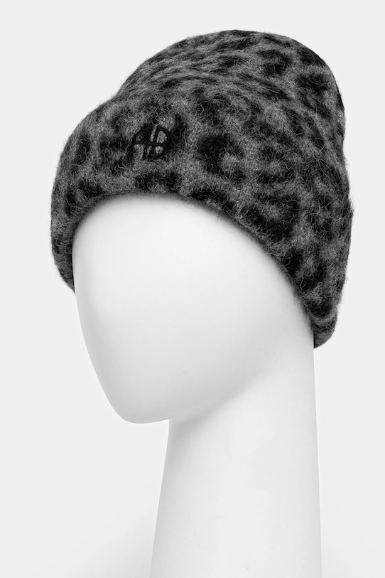 Anine Bing czapka z dodatkiem wełny elia A.12.11732 szary AW25