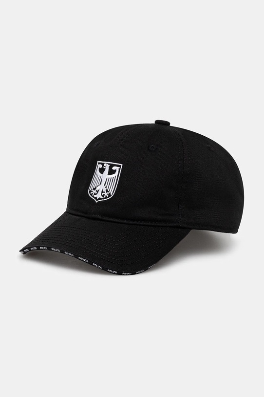 VETEMENTS czapka z daszkiem bawełniana Polizei bawełna czarny UH76CA300BW