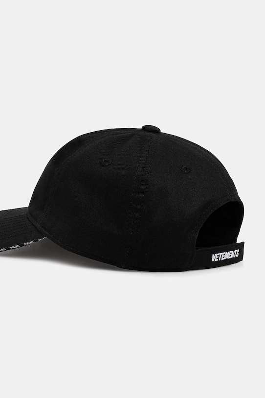 Akcesoria VETEMENTS czapka z daszkiem bawełniana Polizei UH76CA300BW czarny
