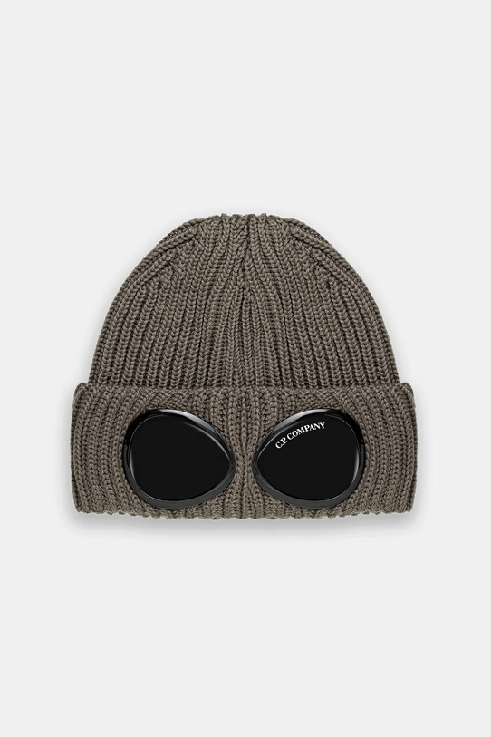 Volnena kapa C.P. Company Našitek siva 19CMAC742A005509A