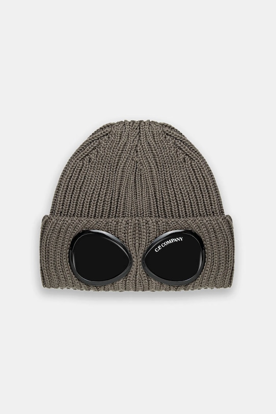 Volnena kapa C.P. Company Našitek siva 19CMAC742A005509A