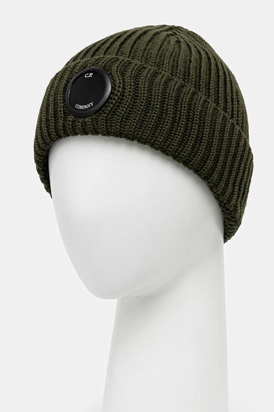 C.P. Company czapka wełniana RFCMAC739A005509A zielony AW25