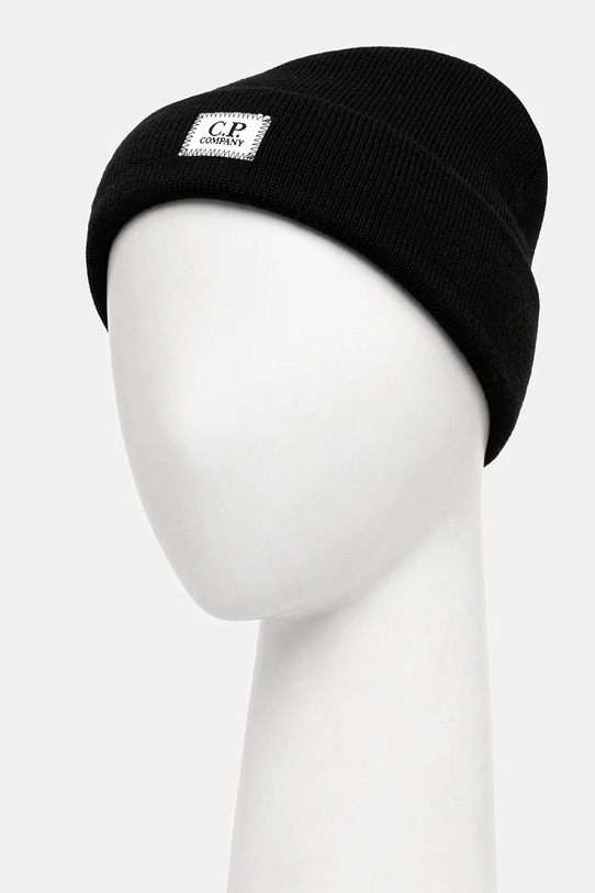 C.P. Company czapka wełniana 19CMAC305A005509A czarny AW25