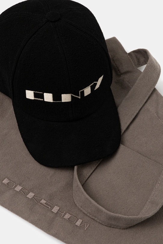 Rick Owens DRKSHDW czapka z daszkiem bawełniana Baseball Cap DA02E7478.BMOEM6 czarny