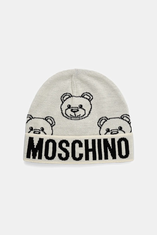 Čepice s vlnou Moschino tenká béžová M3321.65443