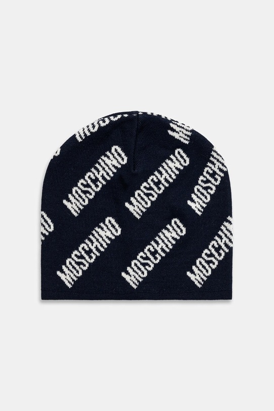Čepice s vlnou Moschino tenká námořnická modř M5859.60112