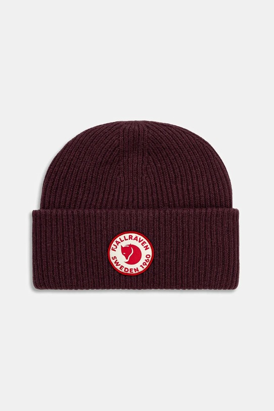 Fjallraven czapka wełniana 1960 Logo gładkie fioletowy F78142