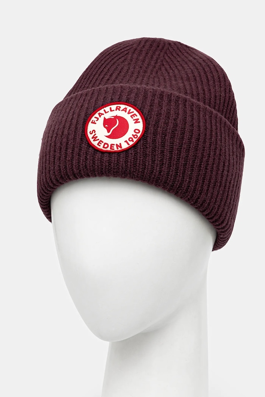 Fjallraven czapka wełniana 1960 Logo F78142 fioletowy AW25