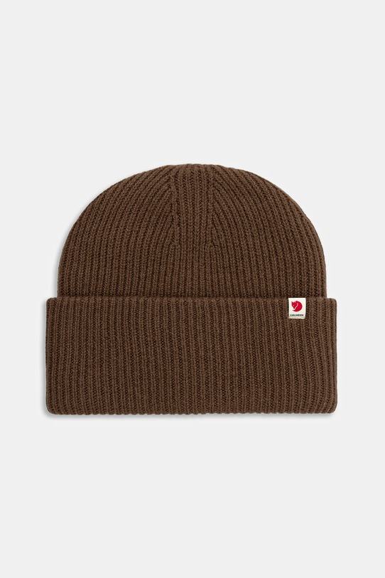 Fjallraven czapka wełniana gruba brązowy F12100006