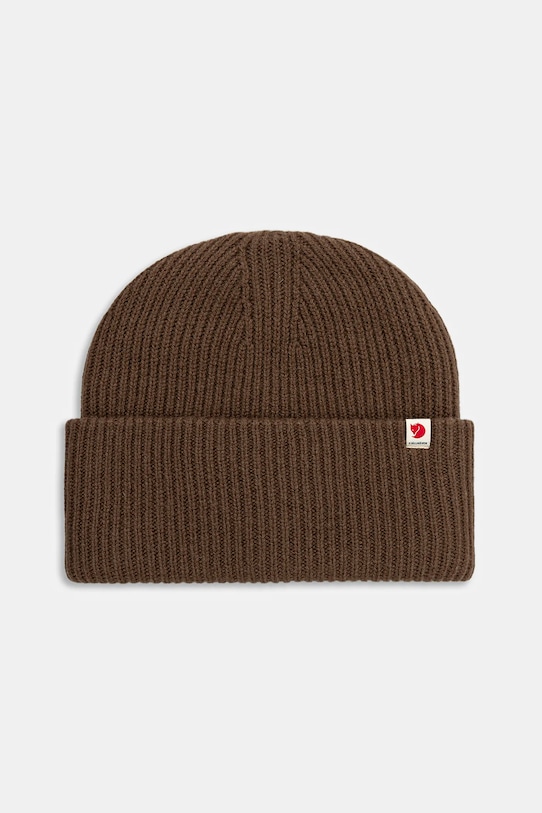 Fjallraven czapka wełniana gruba brązowy F12100006