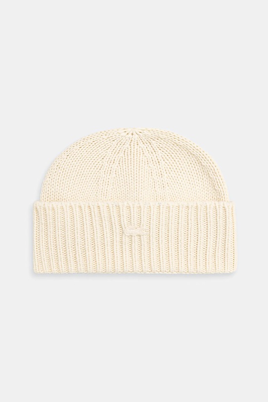 Вълнена шапка Lacoste изчистен бежов RB4163