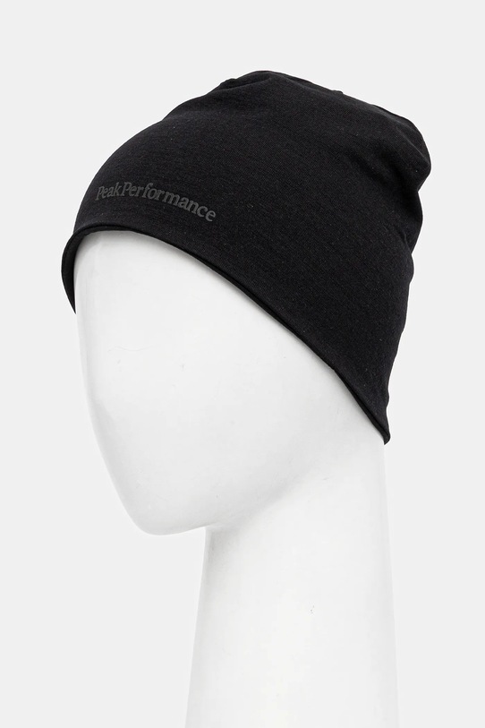 Peak Performance czapka z dodatkiem wełny G80922 czarny AW25