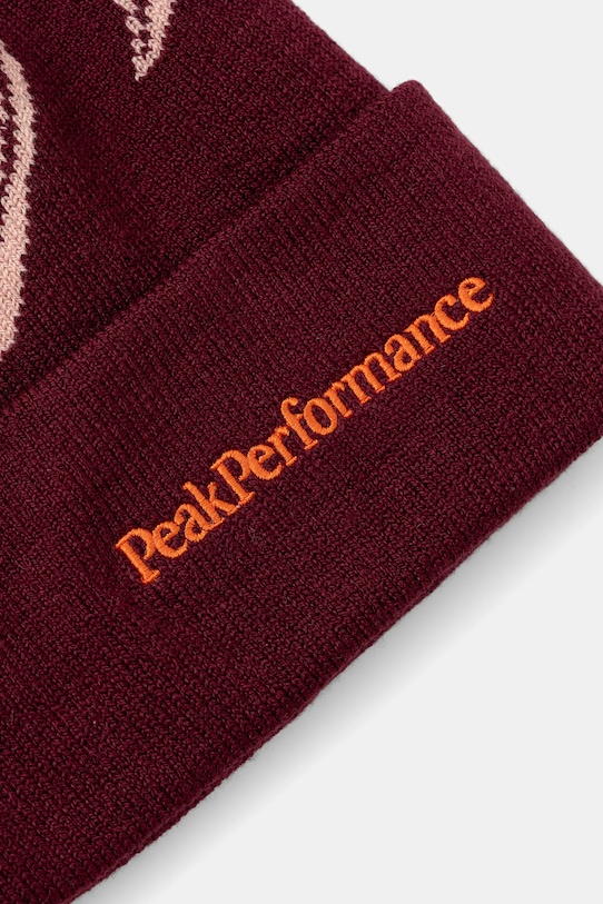 Peak Performance czapka z dodatkiem wełny G79880 bordowy AW25