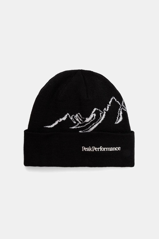 Peak Performance czapka z dodatkiem wełny aplikacja czarny G79880