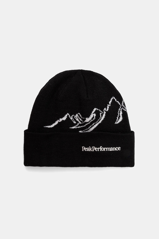 Peak Performance czapka z dodatkiem wełny aplikacja czarny G79880