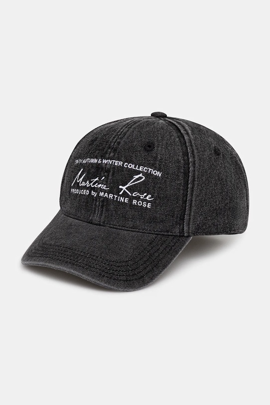 Martine Rose czapka z daszkiem jeansowa Signature bawełna czarny 1134WP14002