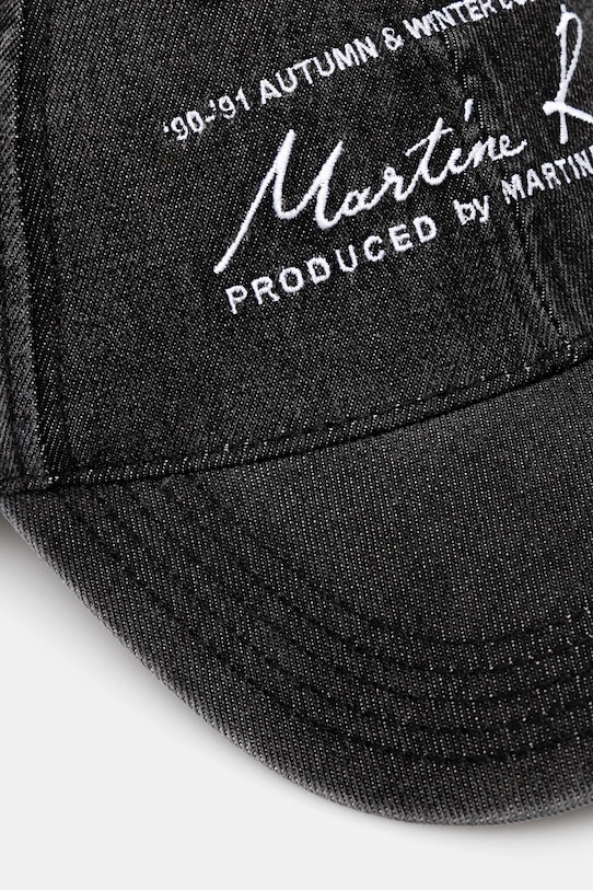 Martine Rose czapka z daszkiem jeansowa Signature 1134WP14002 czarny AW25