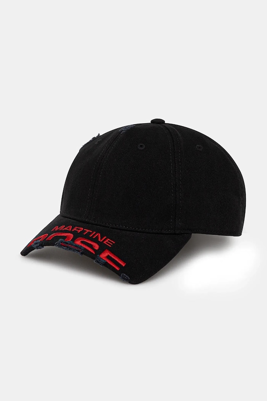Martine Rose czapka z daszkiem bawełniana Rose Martine Cut Peak bawełna czarny 1130WP13002