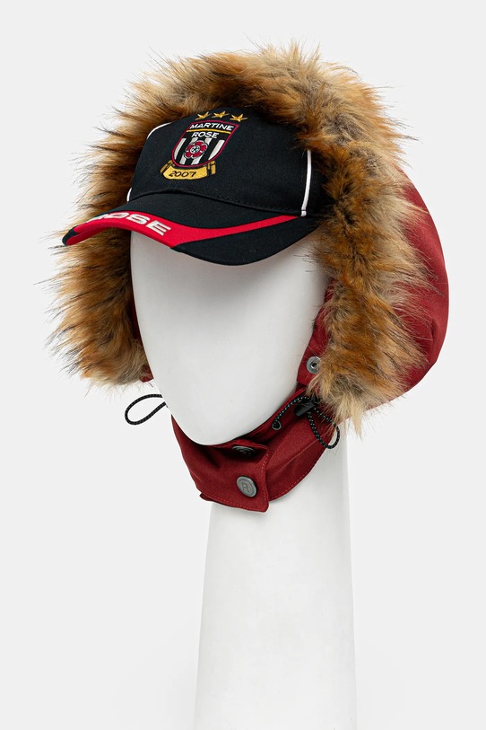 Martine Rose czapka z daszkiem Parka Cap bawełna bordowy 1215WO18102