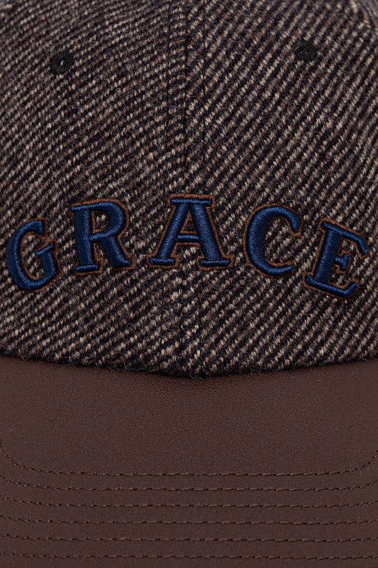 Wales Bonner czapka z daszkiem z dodatkiem wełny Grace Wool Cap UA25HA08.CO10.903 brązowy AW25