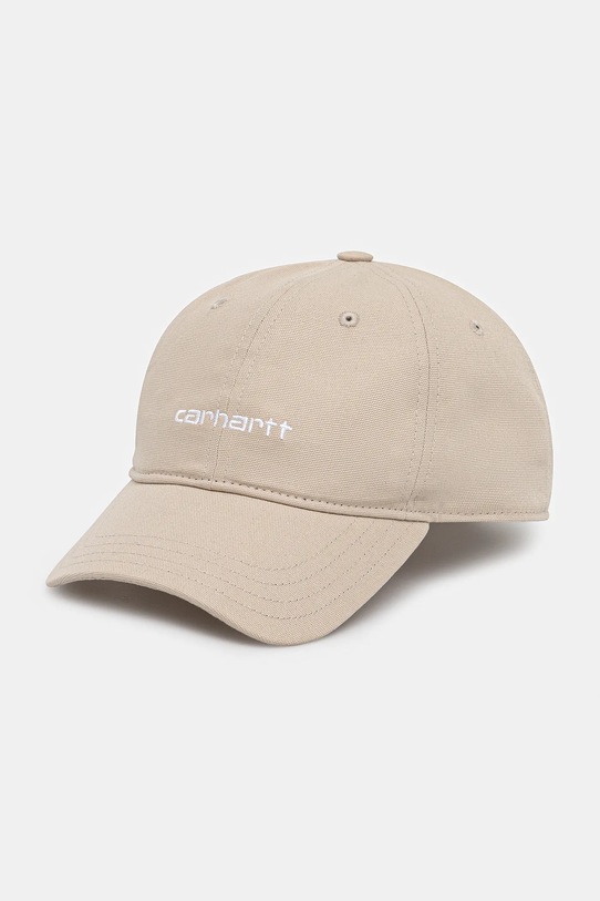 Carhartt WIP czapka z daszkiem bawełniana Canvas Script Cap bawełna beżowy I028876.2W1XX