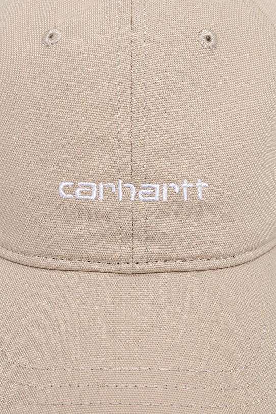 Carhartt WIP czapka z daszkiem bawełniana Canvas Script Cap I028876.2W1XX beżowy AW25