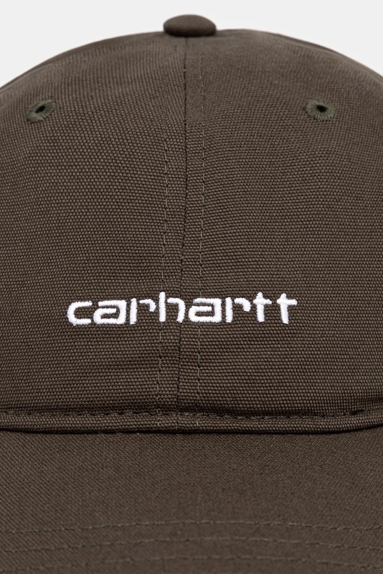 Carhartt WIP czapka z daszkiem bawełniana Canvas Script Cap I028876.3CDXX zielony AW25