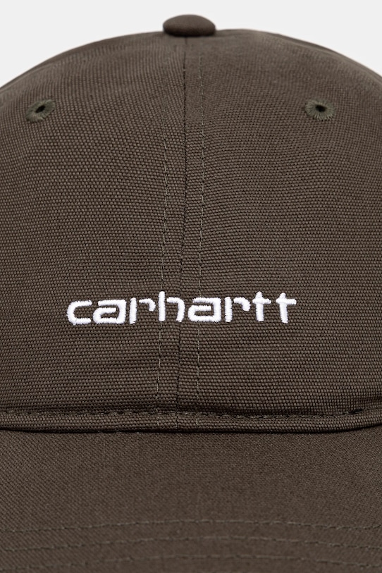 Pamučna kapa sa šiltom Carhartt WIP Canvas Script Cap I028876.3CDXX zelena AW25