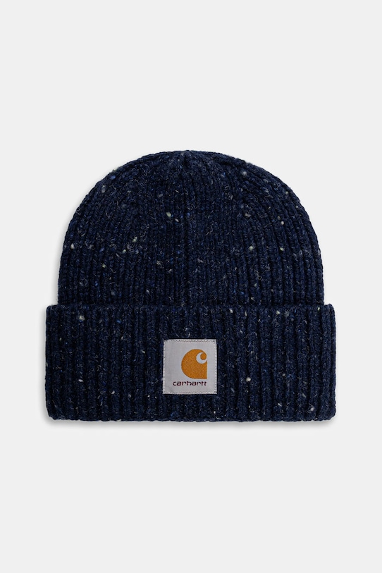 Carhartt WIP pălărie din amestec de lână Anglistic Beanie melanj bleumarin I013193.3ATXX