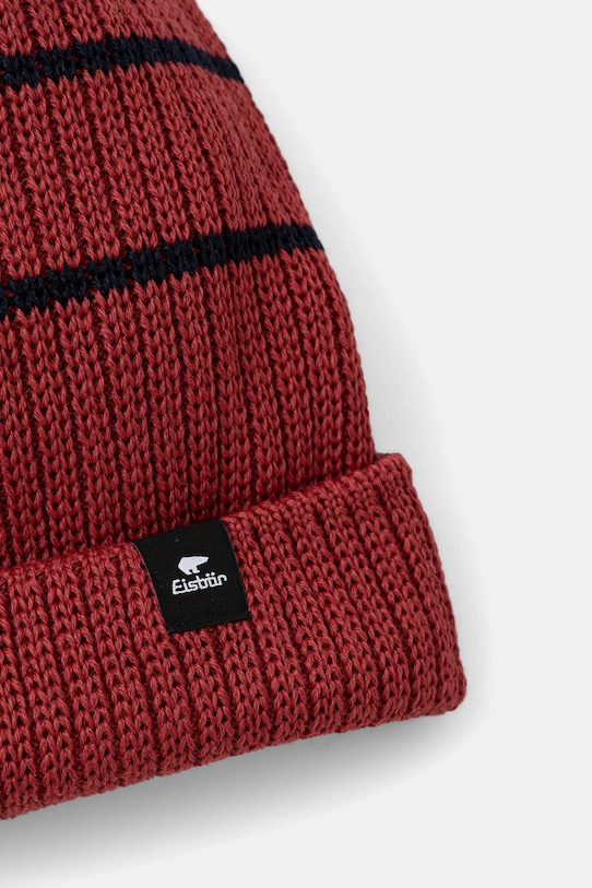 Eisbar czapka z dodatkiem wełny Reni Striped OS MÜ E31017 czerwony AW25