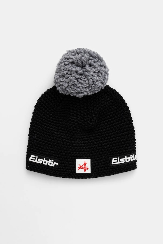 Eisbar czapka z dodatkiem wełny Jamie Pompon MÜ SA gruba czarny E33171