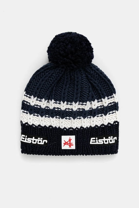 Eisbar czapka z dodatkiem wełny Kova Pompon MÜ SA średniej grubości granatowy E33154