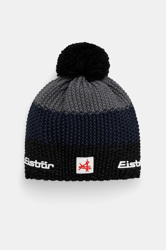 Eisbar czapka z domieszką wełny Star Pompon MÜ SA średniej grubości granatowy E33172