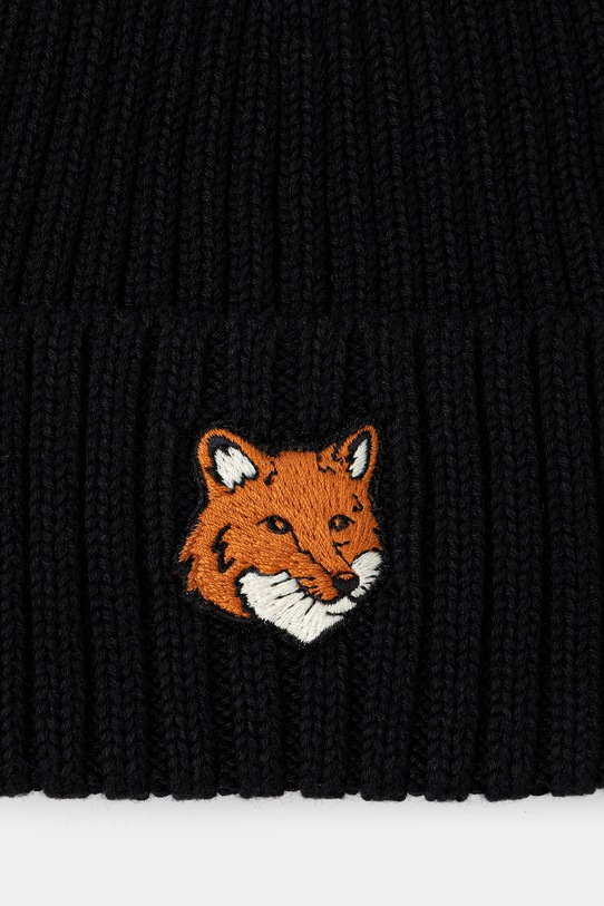Akcesoria Maison Kitsuné czapka bawełniana Fox Head PM06111KT1140 czarny
