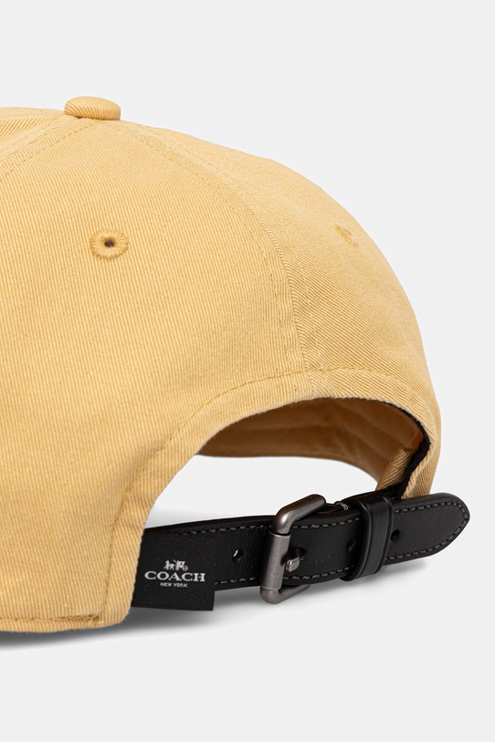 Akcesoria Coach czapka bejsbolówka bawełniana 29CCN89 żółty