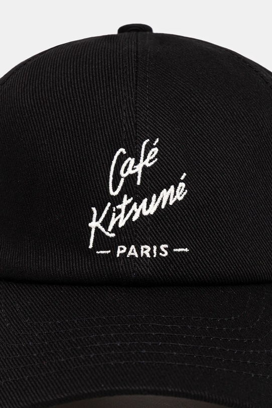 Café Kitsuné czapka z daszkiem bawełniana CKNU06102WW0096 czarny AW25