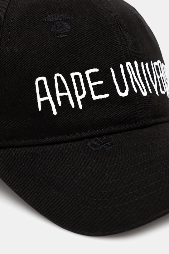 AAPE czapka z daszkiem bawełniana Main AAPCPM5314XXO czarny AW25