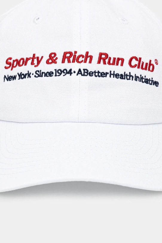 Sporty & Rich czapka z daszkiem bawełniana Run Club AC07964172WH01 biały AW25