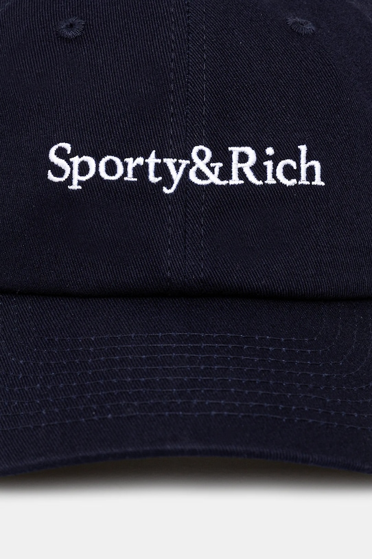 Sporty & Rich czapka z daszkiem bawełniana Serif Logo AC07964300BL106 granatowy AW25