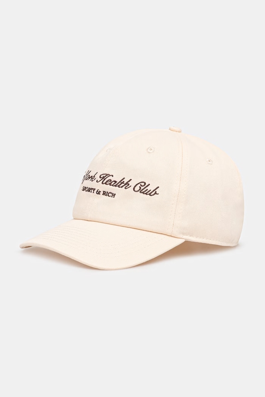 Sporty & Rich czapka z daszkiem bawełniana NY Health Club bawełna beżowy AC07966043CR01