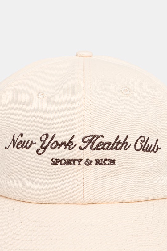 Sporty & Rich czapka z daszkiem bawełniana NY Health Club AC07966043CR01 beżowy AW25
