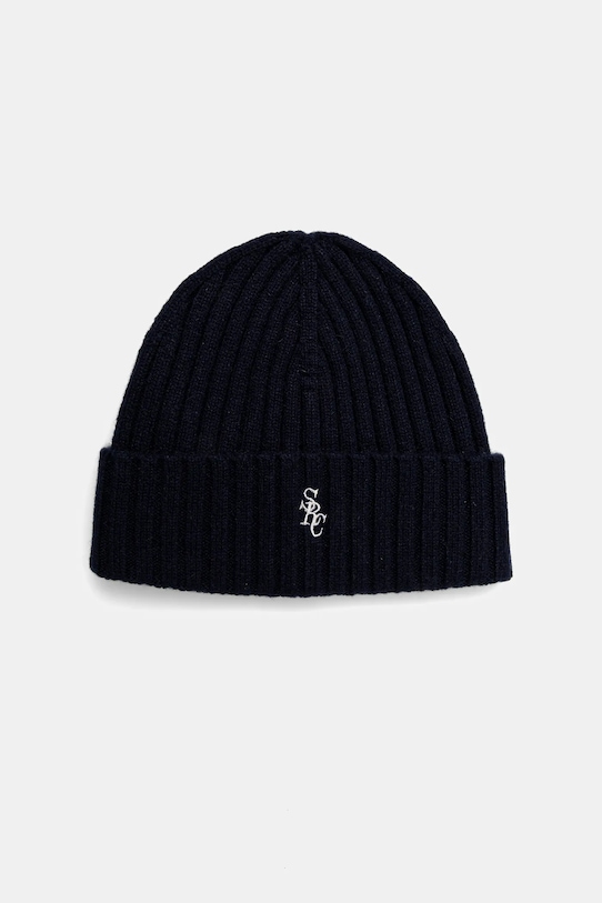 Sporty & Rich czapka wełniana SRC Cashmere gładkie granatowy AC06666302BL106