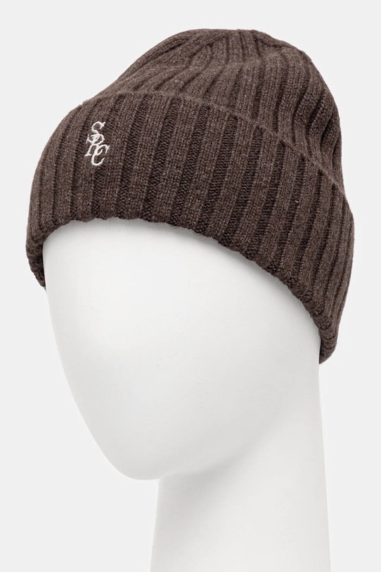 Sporty & Rich czapka wełniana SRC Cashmere AC06666302BR27 brązowy AW25