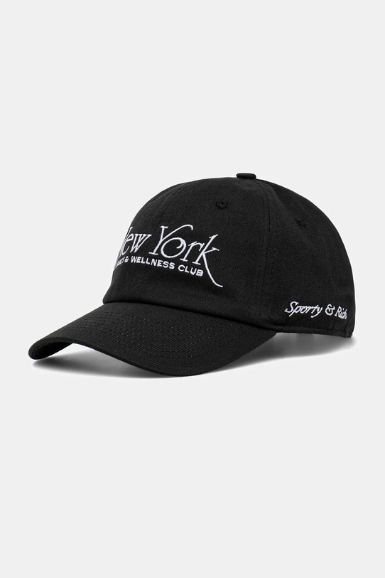 Sporty & Rich czapka z daszkiem bawełniana NY 94 bawełna czarny AC07967034BA02