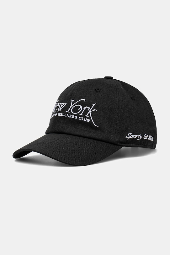 Sporty & Rich czapka z daszkiem bawełniana NY 94 bawełna czarny AC07967034BA02