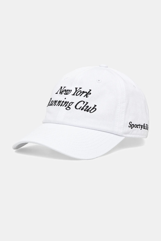 Sporty & Rich czapka z daszkiem bawełniana Run Club bawełna biały AC07967175WH01